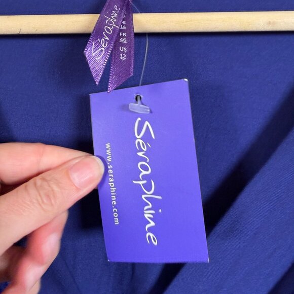 Seraphine Front Knot Maternity Dress Size 12 Royal Blue Work Office Career - Picture 6 of 13